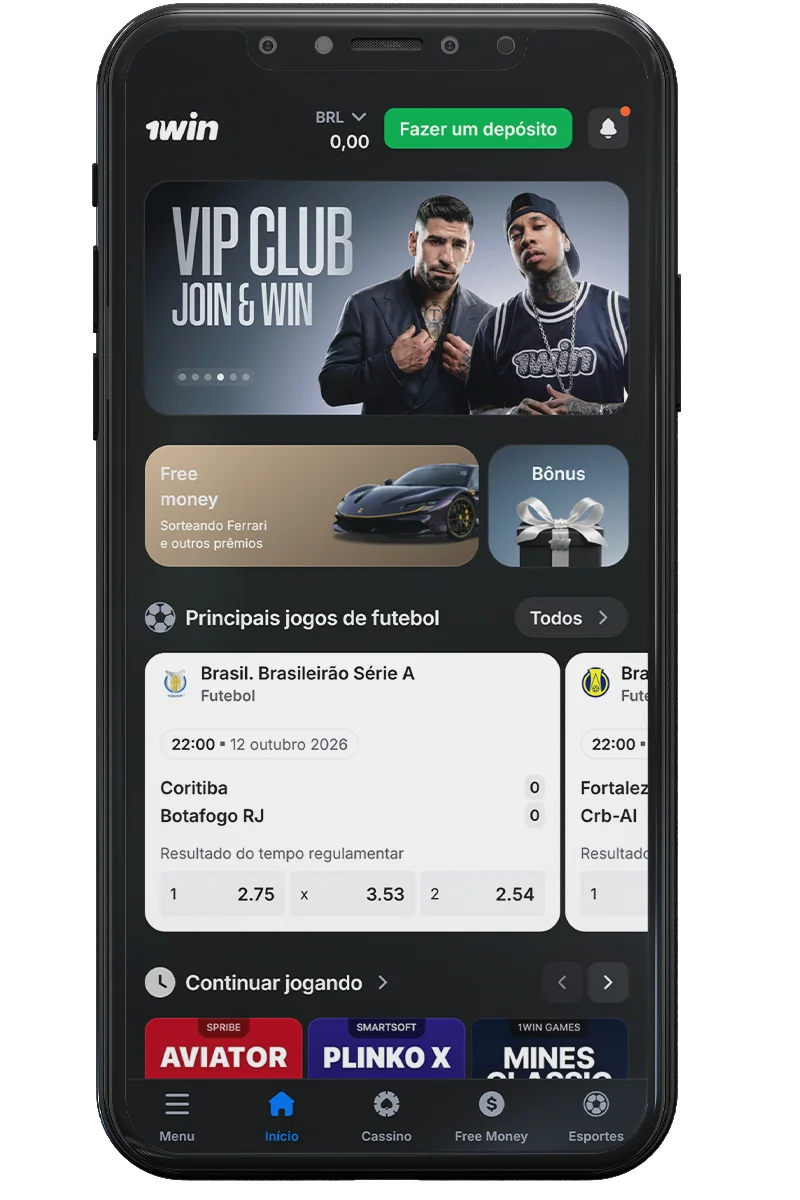Captura de tela de um cassino online em um celular